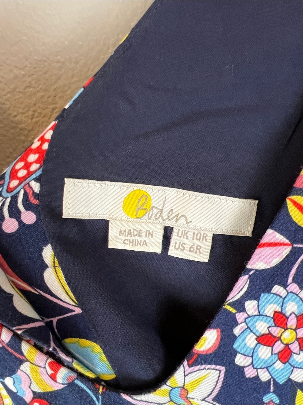 Boden Cecelia Navy Blue Floral Jumper Romper with Red Tassels 6 - Picture 12 of 15